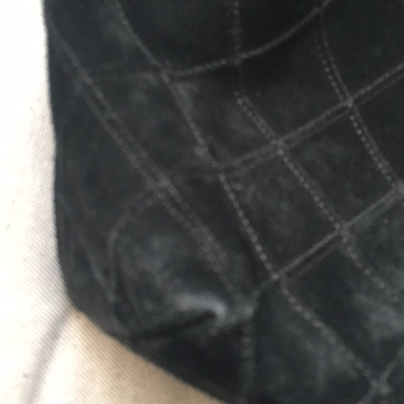 Vintage Black Chanel Quilted Suede Hobo. - Picture 10 of 13